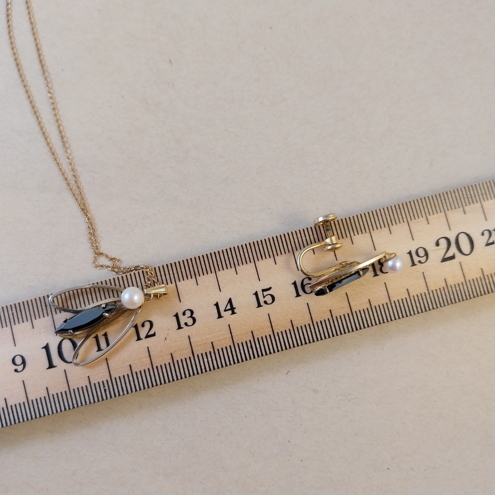 14/ 20 KGF Gold Necklace Pendant and 14/20 KGF Real Pearl Earring Set - Picture 13 of 16